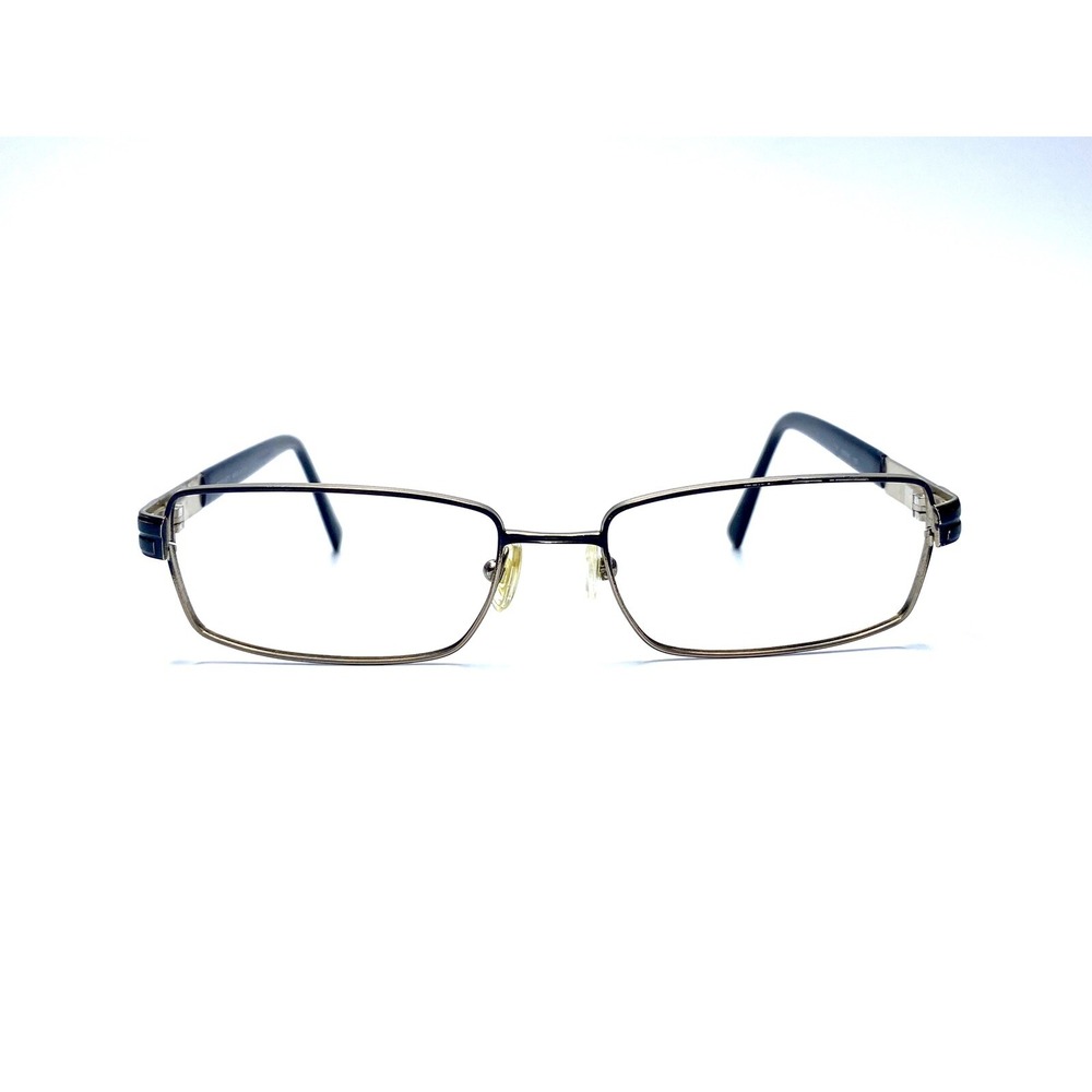 Versace Black Silver Metal Rectangular Eyeglasses Italy MOD 1064 1137 53 16 135